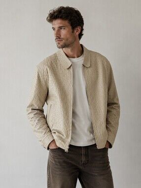 Bernini Beverly Hills Mens Ostrich Skin Jacket Size XL